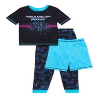 Komar Kids Boys 4- 'T-Re Monster Truck' Kratki rukav, dugačka hlača s kratkim hlačama, 3-komadića pidžama set