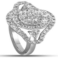 Veličina 6. - 10k bijelo zlato s okruglim dijamantom 1-inčni zaručnički prsten