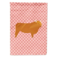_7820 _ Highland krava ružičasta Karirana Zastava platno veličina kuće velika, višebojna