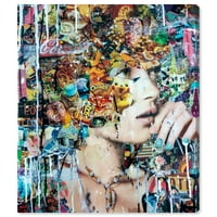 Punway Avenue Moda i glam zidne umjetničke platnene otiske 'Katy Hirschfeld - Popstyle' Portreti - narančasta, plava