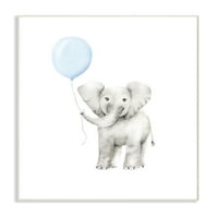 Dječja soba iz Achiel-a, dječji slon s plavim balonom, zidna ploča u akvarelu, 0,15