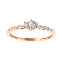 Prsten obećanja s dijamantnim prstenom od srebra od srebra s premazom od carskog ružičastog zlata