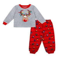 Jolly Jammies koji odgovara obiteljskoj božićnoj pidžami mališani set pidžama u unise jeleni, 2-komad