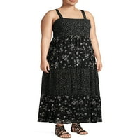 Terra & Sky Women's Plus Size Twin Tiskani sloj maxi haljina, veličine 0x-4x