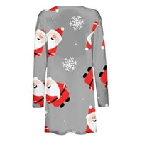 Ženski kardigan s božićnim printom Modni kardigan za žene lagani jesenski kardigani s printom dugih rukava ležerni udobni kimoni
