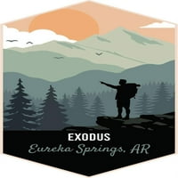 Eureka Springs, Arkansas suvenir vinilna naljepnica s dizajnom planinarskih staza