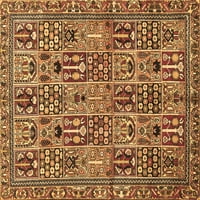 Tradicionalni perzijski tepisi za sobe s kvadratnim presjekom smeđe boje, kvadrat od 5 stopa