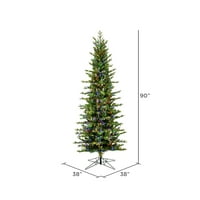Umjetno božićno drvce od borova Vickerman 7,5 Mutauk, raznobojna LED svjetla s tvrdom ljuskom-božićno drvce u meniju-Sezonski unutarnji