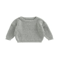 ; / Topli zimski džemper za novorođene dječake i djevojčice, pletena majica s okruglim vratom s dugim rukavima, preveliki top, jesenska
