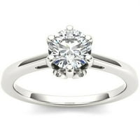 Carat T.W. Dijamantni pasijans 14KT zaručnički prsten od bijelog zlata
