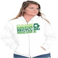 Save Planet Go Green Love Earth Day Majica zip Muška ženska Brisco Brands 5X
