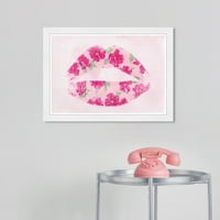 Wynwood Studio ispisuje cvjetne usne Fashion i Glam Lips Wall Art Canvas Print Pink Pastel Pink 19x13