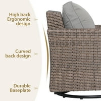 Razgovor o studiju Patio Set na otvorenom sekcijskom kauču Wicker Patio namještaj set s bež jastucima