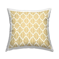 Stupell Industries Yellow Abstract cik -cak dijamantni dizajn uzorka od Linda Birtella jastuk za bacanje