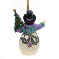Jim Shore Hartbood vrisak snjegović s drvcem u rukama Božićni ukras novo
