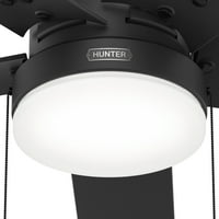 Stropni ventilator u vlažnoj mat crnoj boji S LED svjetlom i vučnim lancem
