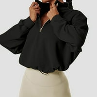 Ženske majice s puloverom za žene u boji skraćena majica s patentnim zatvaračem casual odjeća s reverom bluza casual jesen shop