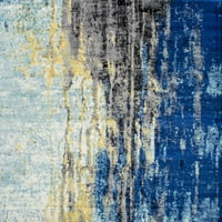 Vintage apstraktni tepih, 8 inča, plava