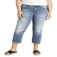 Silver Jeans Co. Ženske plus veličine suki srednjeg uspona Capri CAPRI Veličine 12-24