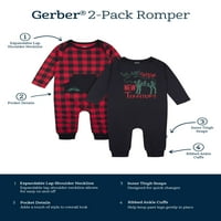 Gerber Baby Boy Jersey ROMPER, 2 -PACK, veličine - mjeseci