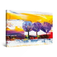 Umjetnost na platnu apstrakcija-plava i crvena lizalica drveće Slikarstvo - umjetnički tisak za spavaću sobu 24 36  