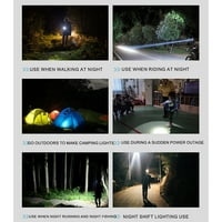 Punjiva LED svjetiljka za ribolov, kampiranje, planinarenje, osvjetljenje u nuždi, snažna svjetiljka od aluminijske legure, oprema