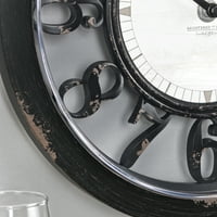 firstTime & Co. Crni antički konturni zidni sat, Seoska kuća, analogni, u