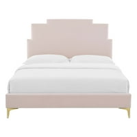 Krevet na platformi u ružičastoj boji