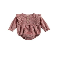 Odjeća za djevojčice, modni kombinezon s cvjetnim printom, moderan kombinezon s dugim rukavima u ružičastoj boji od 3 mjeseca