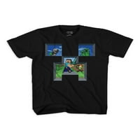 Minecraft Boys Creeper Walk Face grafičke majice, 2-pak, veličine 4-18