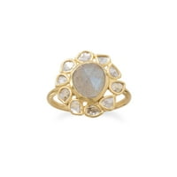 Ženski dijamantni prsten s točkicama u srebrnoj zlatnoj karatnoj boji