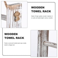 Držač za ručnike rustikalni stalak za ručnike u 3 sloja drvene zidne ljestve za odlaganje ručnika za ruke