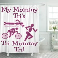 Mame su smiješne, moja mama Tris pliva na biciklu, trči na biciklu u kupaonskom dekoru zavjesa za tuširanje