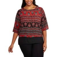 Glamur i Co. Cvjetni tiskani tiskani hi-lo Woman Plus-size HI-LO