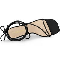 Jedinstvene ponude ženske čipke up Strappy blok sandale visokih potpetica