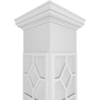 Ekena Millwork 12 W 10'H Obrtni klasični kvadrat ne-konusa Kinsman Fretwork Column W Toskanski kapital i toskanska baza