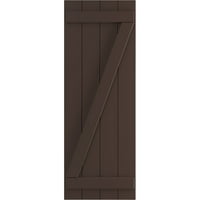 Ekena Millwork 1 2 W 68 H TRUE FIT PVC Four Board Pridružena ploča-n-batten kapke W Z-Bar, Raisin Brown