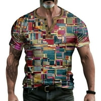 Muške košulje Retro ljetna majica s printom na otvorenom, labavi gornji dio kratkih rukava s gumbima, Crveni;