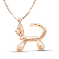 Ogrlica od srebrnog lanca za žene-ružičasto zlato preko ogrlice od srebrne mačke-Šik, zapanjujuća srebrna ogrlica-poklon od e-pošte