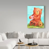 Zaštitni znak likovna umjetnost 'Bee Happy Bear' platno umjetnost Melinda Hipsher