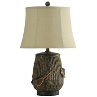 Mahovina hrast - stolna svjetiljka od riječnog hrasta-smeđa završna obrada-bež Tkanina s mekim naslonom