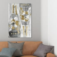 Wynwood Studio Pijeva i alkoholna pića zidna umjetnička platna ispisuje šampanjac zlata i laganog mjehurića - zlato, sivo
