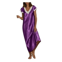 Ženska haljina s kratkim rukavima i izrezom u obliku slova U ženska kućna odjeća s kratkim rukavima i dekolteom u obliku slova U
