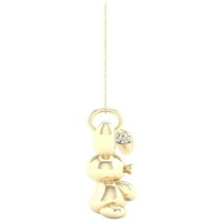 Imperial 1 20CT TDW Dijamantni žuti zlato obloženi srebrnim balonom zečjim ogrlica za kućne ljubimce