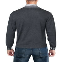 Muški džemper s patentnim zatvaračem s kontrastnim dekolteom