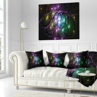 DesignArt multi -boja fraktalnih svemirskih krugova - Sažetak jastuka za bacanje - 18x18
