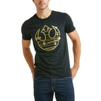 Muška majica sa zlatnim logotipom Ratovi zvijezda s grafičkim uzorkom