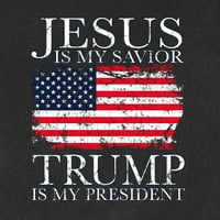 Divlji Bobbi, Isus je moj Spasitelj, Trump je moj predsjednik, Vjerski ponos, Američka zastava, američka politička muška majica,