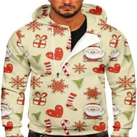 2 Muški pulover s kapuljačom, božićne kapuljače s printom snježne pahulje, božićne kapuljače, sportska majica s džepom, ugrađeni