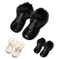 Cipele za malu djecu; modne jesenske / zimske dječje čizme za djevojčice s ravnim potplatom; neklizajuće jednobojne plišane čizme